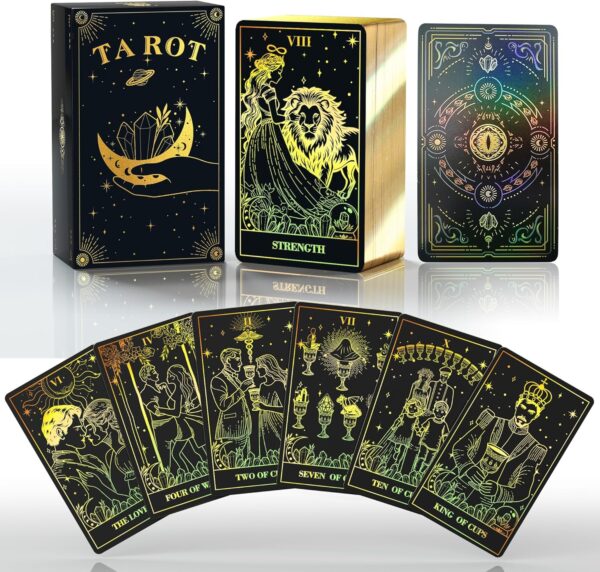 WJPC Gold Foil Edge Tarot Cards with Guidebook Set & Gift Box 