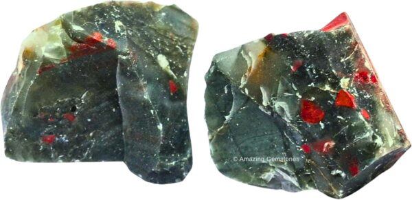 2 Pieces African Bloodstone Raw Crystals and Healing Stones