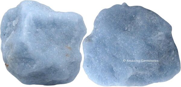 2 Pieces Angelite Raw Crystals and Healing Stones