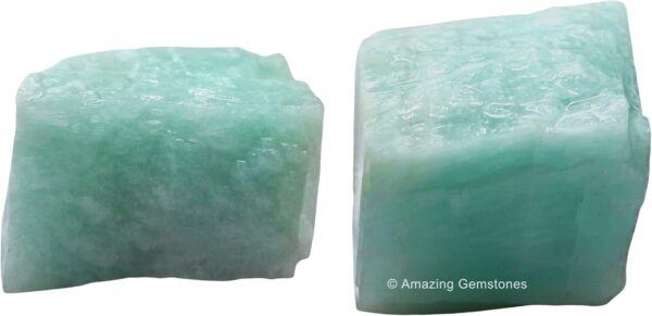 2 Pieces Amazonite Raw Crystals and Healing Stones