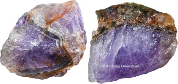 2 Pieces Amethyst Chevron Raw Crystals and Healing Stones