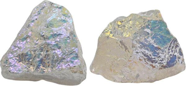 2 Pieces Angel Aura Quartz Raw Crystals and Healing Stones