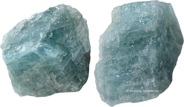 2 Pieces Aquamarine Raw Crystals and Healing Stones
