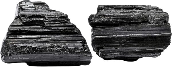 2 Pieces Black Tourmaline Raw Crystals and Healing Stones