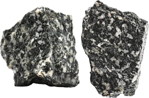 2 Pieces Black & White Tourmaline Raw Crystals and Healing Stones