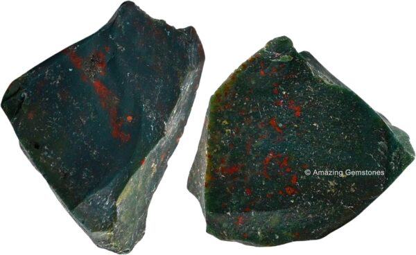 2 Pieces Bloodstone Raw Crystals and Healing Stones