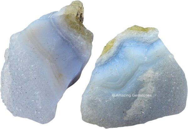 2 Pieces Blue Lace Agate Raw Crystals and Healing Stones