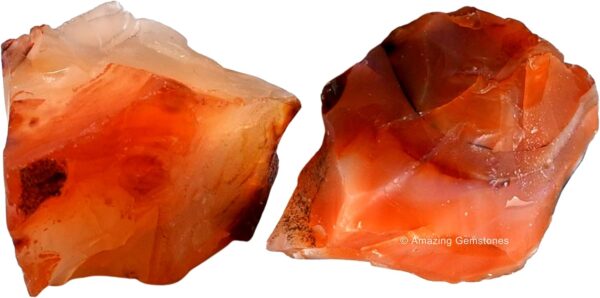 2 Pieces Carnelian Raw Crystals and Healing Stones