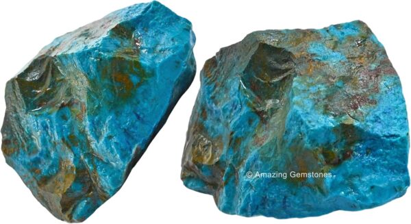2 Pieces Chrysocolla Shattuckite Raw Crystals and Healing Stones